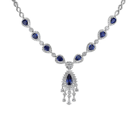 Diamond necklace with Sapphire Royal Mystery