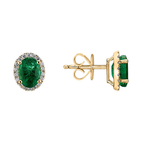 Diamond earrings with Emerald Imperial Allegory