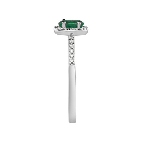 Diamond ring with Emerald Princess