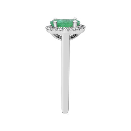 Diamond ring with Emerald Princess