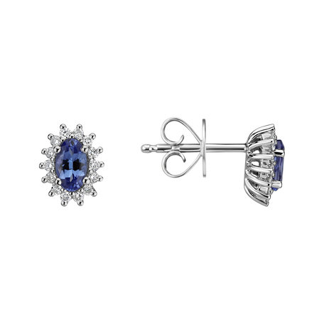 Diamond earrings with Tanzanite Princess