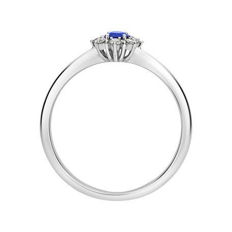 Diamond ring with Tanzanite Princess