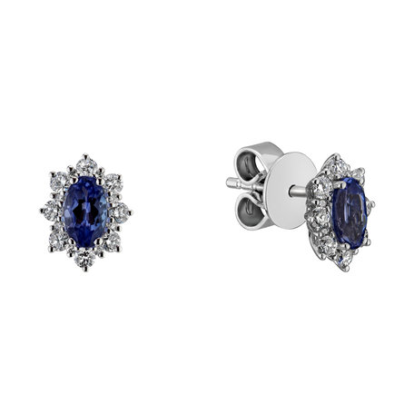 Diamond earrings with Tanzanite Princess