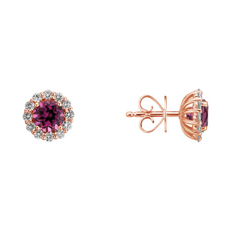 Diamond earrings with Garnet Bloom Spark