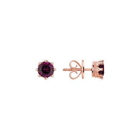 Earrings with Pink Garnet Pink Moon