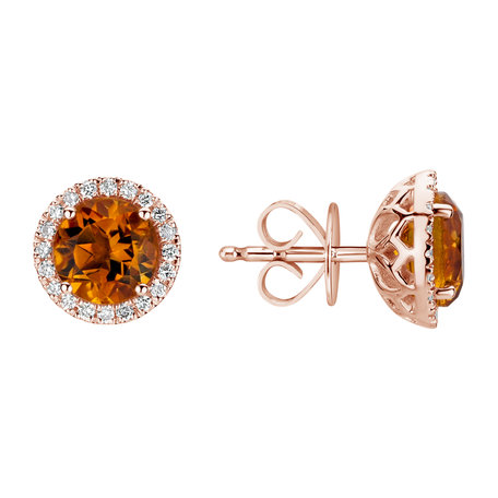 Diamond earrings with Citrine madeira Eternal Sunshine