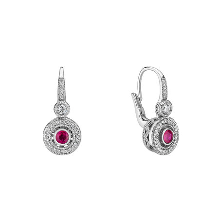 Diamond earrings with Ruby Monarch Love