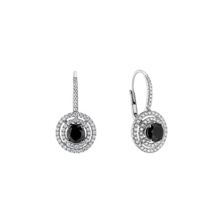 Earrings with black diamonds and white diamonds Bethe