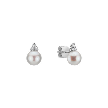 Diamond earrings with Pearls Endless Beauty