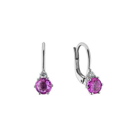 Diamond earrings with Sapphire Lux