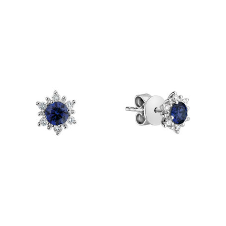 Diamond earrings with Tanzanite Snow Star