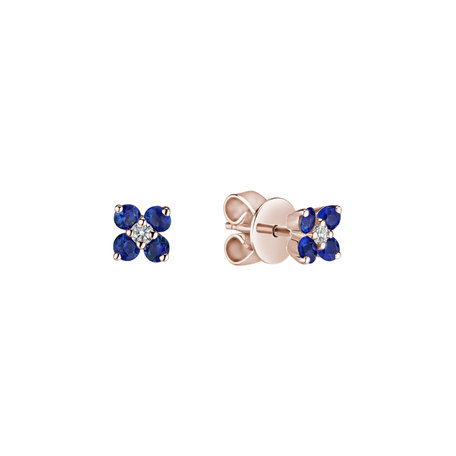 Diamond earrings with Tanzanite Divine Bloom