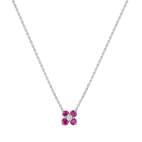 Diamond necklace with Ruby Divine Bloom