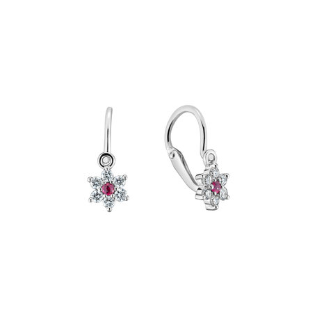 Diamond earrings with Ruby Early Sparks