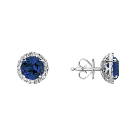 Diamond earrings with Tanzanite Eternal Sunshine