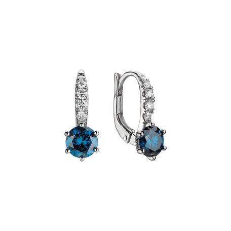 Earrings with blue diamonds and white diamonds Essential Glow