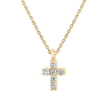 Diamond necklace Glossy Cross