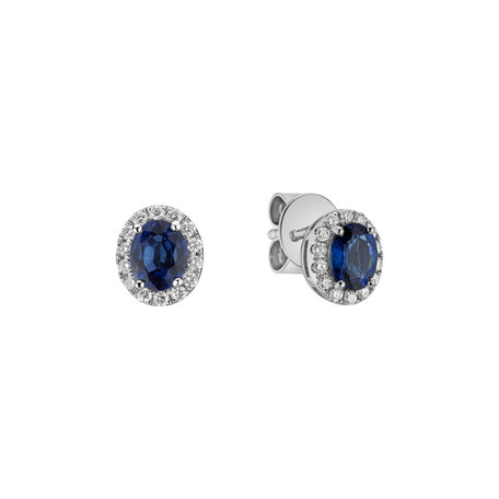 Diamond earrings with Sapphire Queen Fantasy