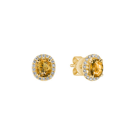 Diamond earrings with Sapphire Imperial Sapphire