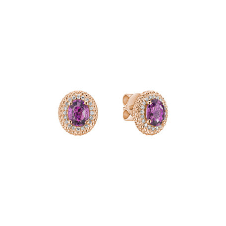 Diamond earrings with Sapphire Royal Sapphire