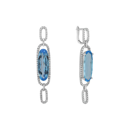 Diamond earrings with Topaz Ardent