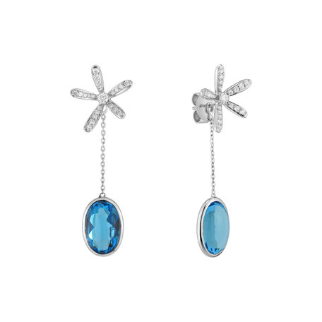 Diamond earrings with Topaz Comfortable Trait