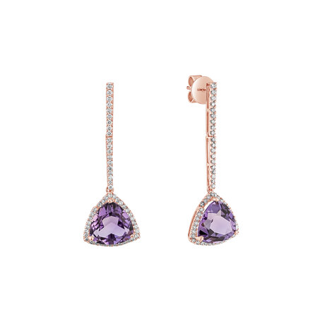 Diamond earrings with Amethyst Abbasid