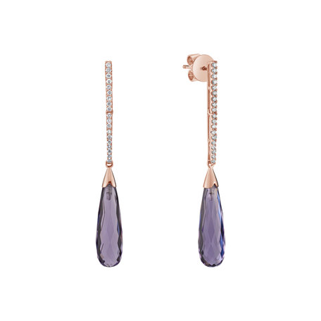 Diamond earrings with Amethyst Folk Club