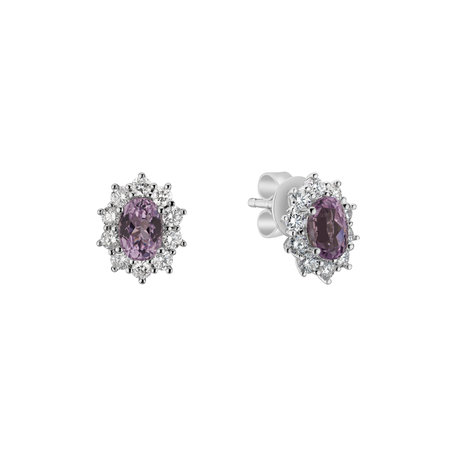 Diamond earrings with Kunzite Moon Witchery