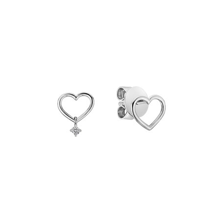 Diamond earrings Heart Tear