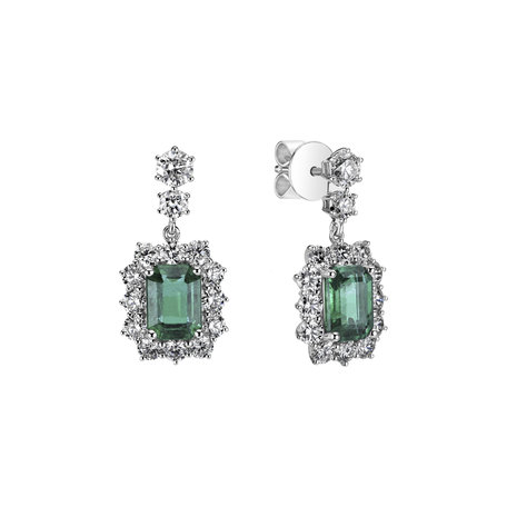 Diamond earrings with Emerald Hypnotic Secret