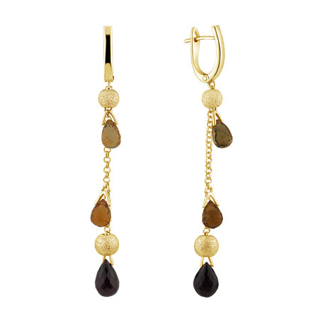 Earrings with Citrine and Garnet Bresciana