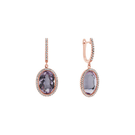 Diamond earrings with Amethyst Odyssey