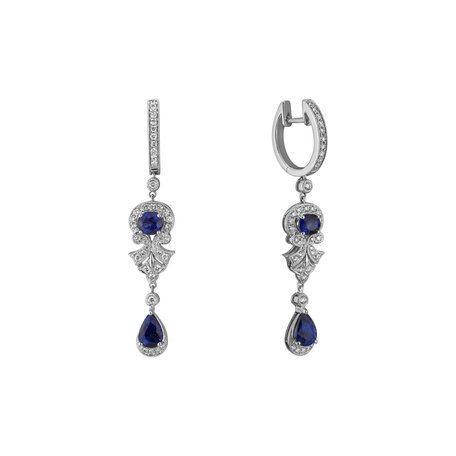 Diamond earrings with Sapphire Sapphire lady