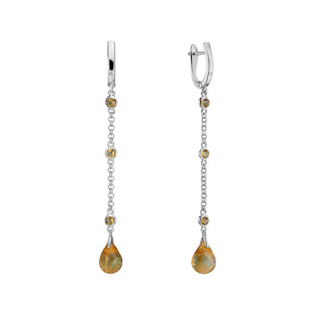 Diamond earrings and Citrine Tarquinia