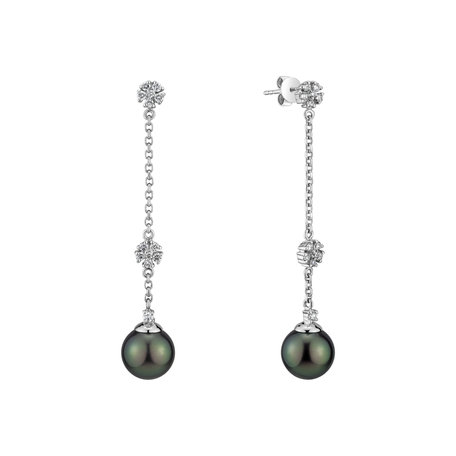 Diamond earrings with Pearl Ocean Tango