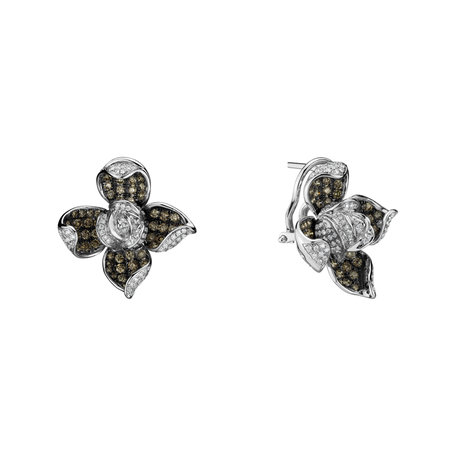 Earrings with brown and white diamonds Luciana