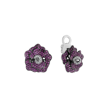 Diamond earrings and Sapphire Camelia