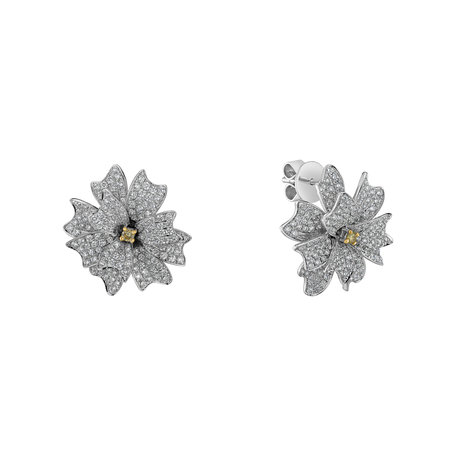 Earrings with brown diamonds Celestial Rose