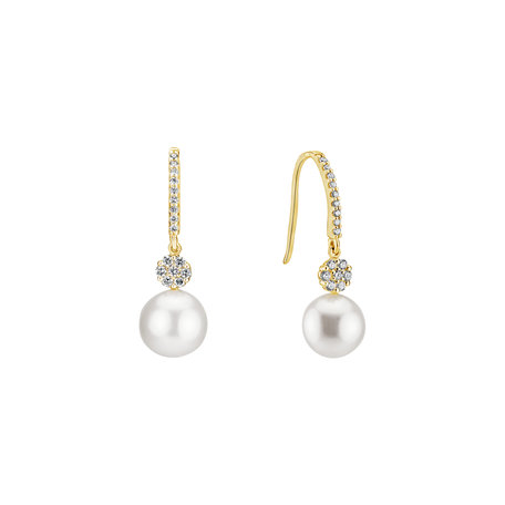 Diamond earrings with Pearl Sea Glory