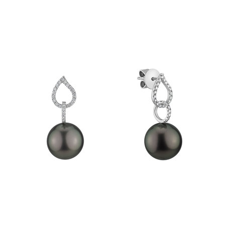 Diamond earrings with Pearl Iblis