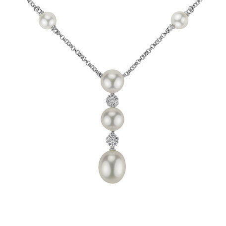 Diamond necklace with Pearl Ancient Sea