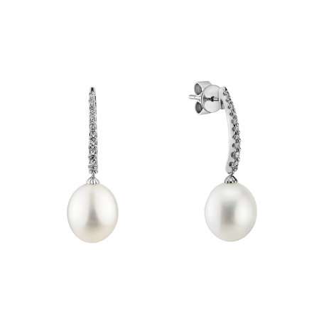 Diamond earrings with Pearl Yesenia Sea