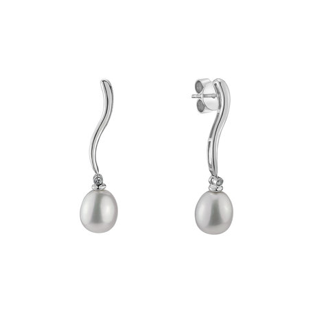 Diamond earrings with Pearl Wendy River