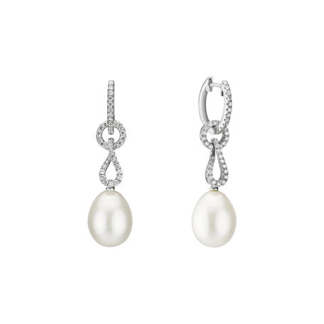 Diamond earrings with Pearl Secret Lagoon