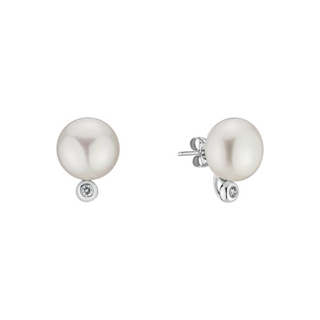 Diamond earrings with Pearl Sonia Ocean