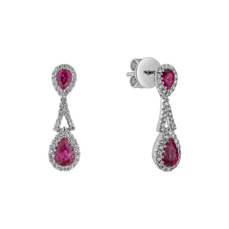 Diamond earrings and Ruby Ruby Woman