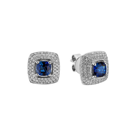 Diamond earrings with Sapphire Nostalgia Queen