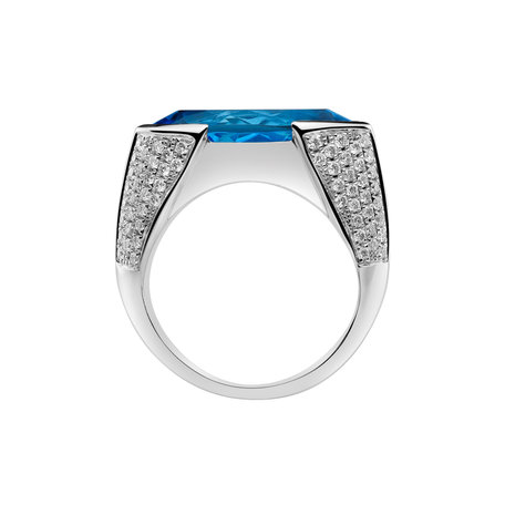 Diamond ring with Topaz Fiona