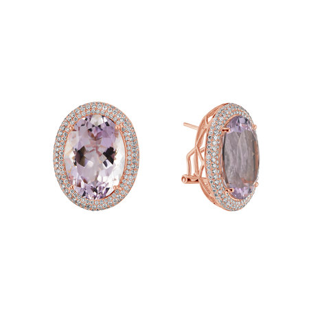 Diamond earrings with Amethyst Fantasy Majesty